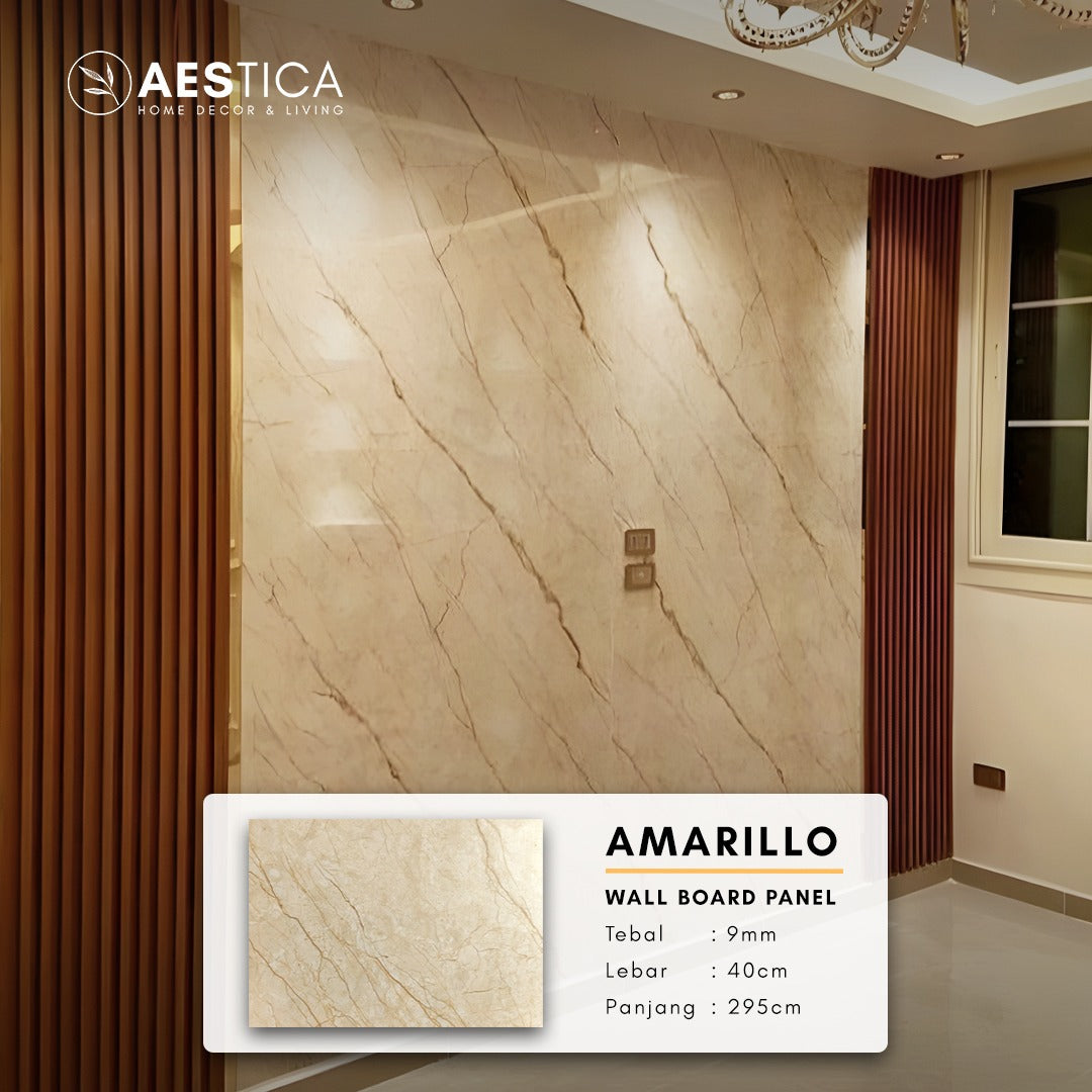 PVC Wall Board Papan Panel Dinding Kayu Marmer Granite 3M | AESTICA