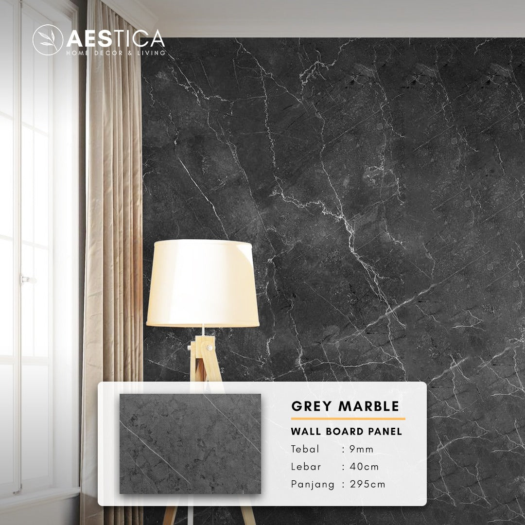 PVC Wall Board Papan Panel Dinding Kayu Marmer Granite 3M | AESTICA