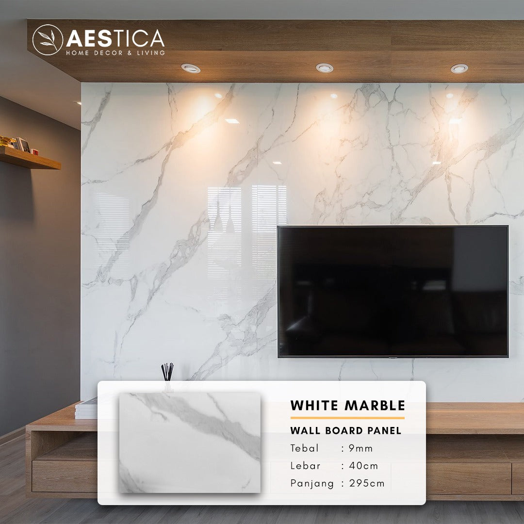 PVC Wall Board Papan Panel Dinding Kayu Marmer Granite 3M | AESTICA